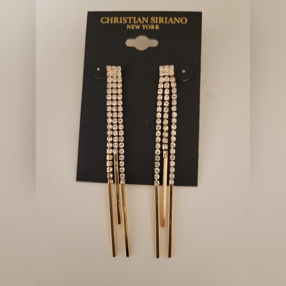 NWOT Christian Siriano Rhinestone Earrings-Great for New Year's